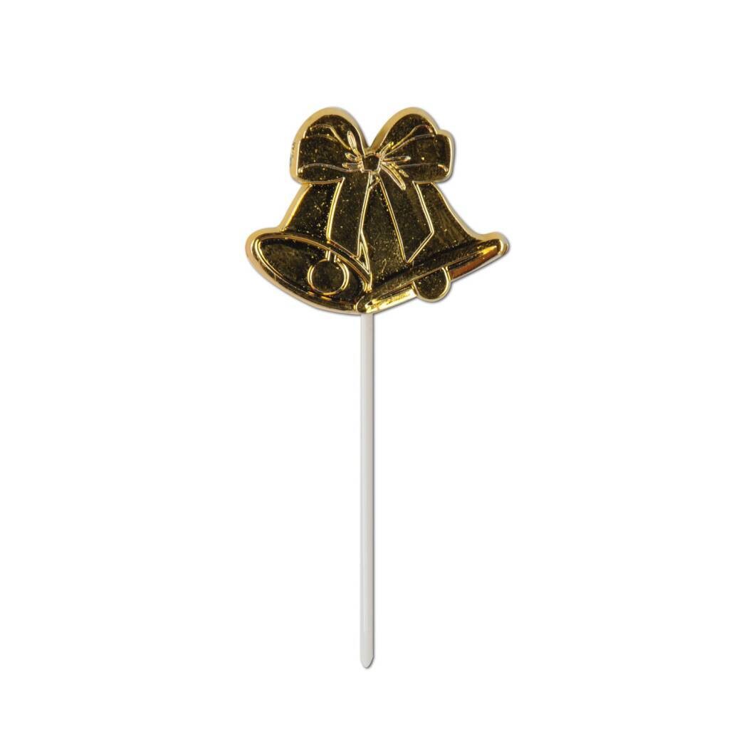Picks-Plastic-Gold Bells-8pkg-2.5&quot;