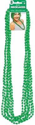 Bead Necklaces - Metallic - Green - 8pk/30''