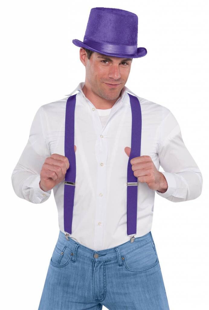 Costume Accessory-Suspenders-Purple-1pkg