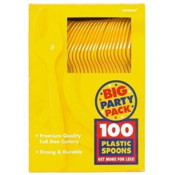 Spoons-Premium-Yellow Sunshine-Box/100pkg-Plastic