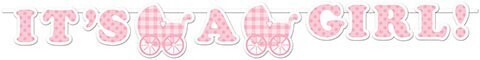 Banner- Ribbon - It&#39;s a Girl - 5.5ft - 1pc