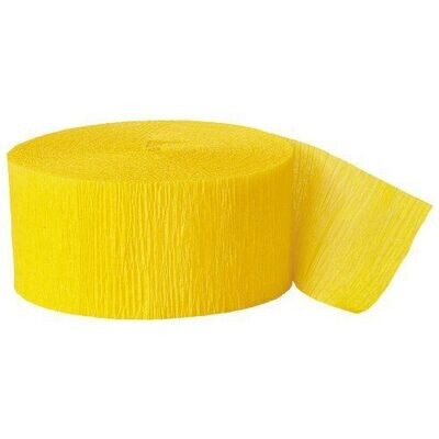 Paper Crepe Steamer- Hot Yellow- 81ft x 1.75&quot;