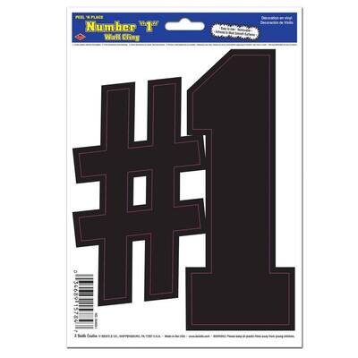 Sticker-Black Number #1-1pkg-6&quot;x8.5&quot;