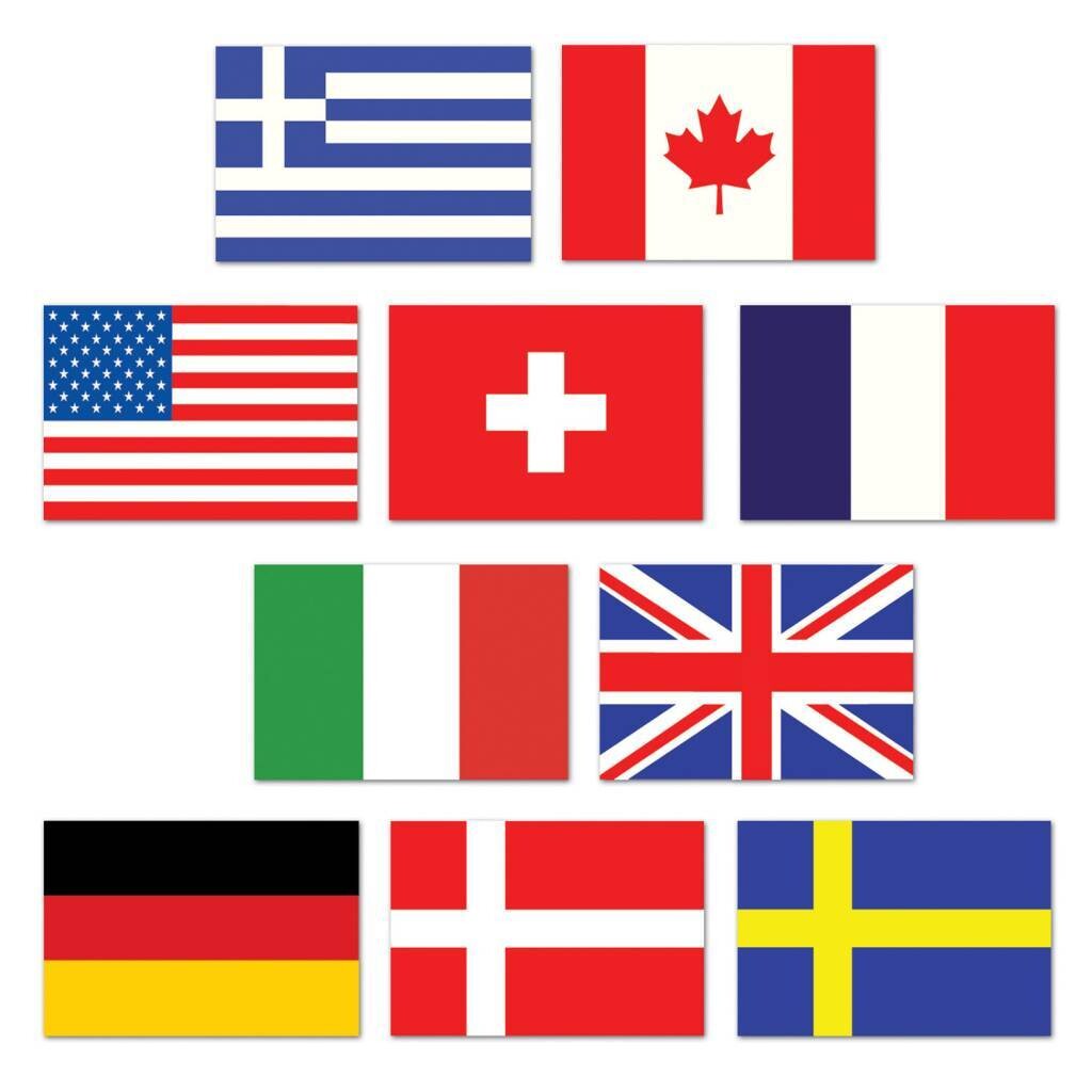 Cutouts-Mini International Flags-10pkg-4.5&quot;