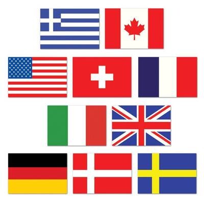 Cutouts-Mini International Flags-10pkg-4.5&quot;