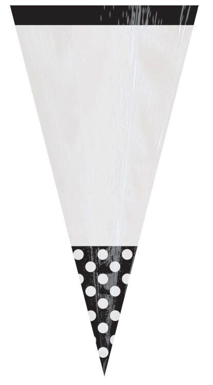Favor Bags- Black Dots- 10pk-Plastic