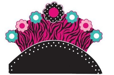 Marabou Tiara-Pink Zebra-1pkg-Paper