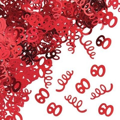 Confetti-Foil-Red Age 60 Swirls-1pkg-14g