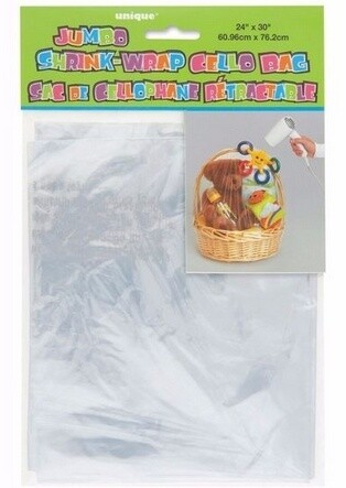 Jumbo Shrink Wrap Cello Bag-Clear-1pkg-24&quot;x30&quot;