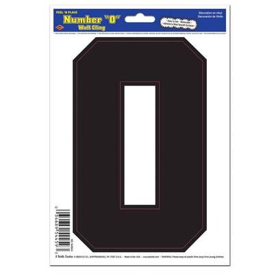 Sticker-Black Number 0-1pkg-6&quot;x8.5&quot;