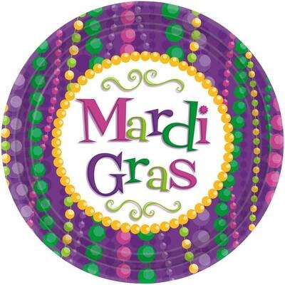 Plates-BEV-Mardi Gras-10pkg-Paper - Discontinued