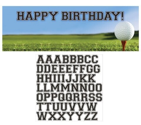 Party Banner-Plastic-Customizable-Golf Fanatic-1pkg