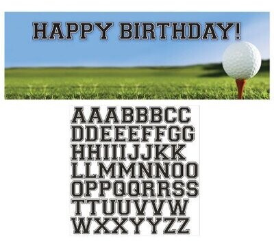 Party Banner-Plastic-Customizable-Golf Fanatic-1pkg