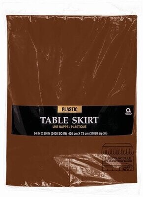 Table skirt-Rectangular-Chocolate Brown-Plastic - Discontinued