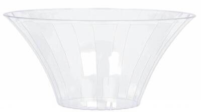 Large Flared Bowl-Clear-9&#39;&#39;-Plastic