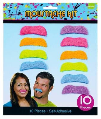 Moustache Kit- Neon-10pk