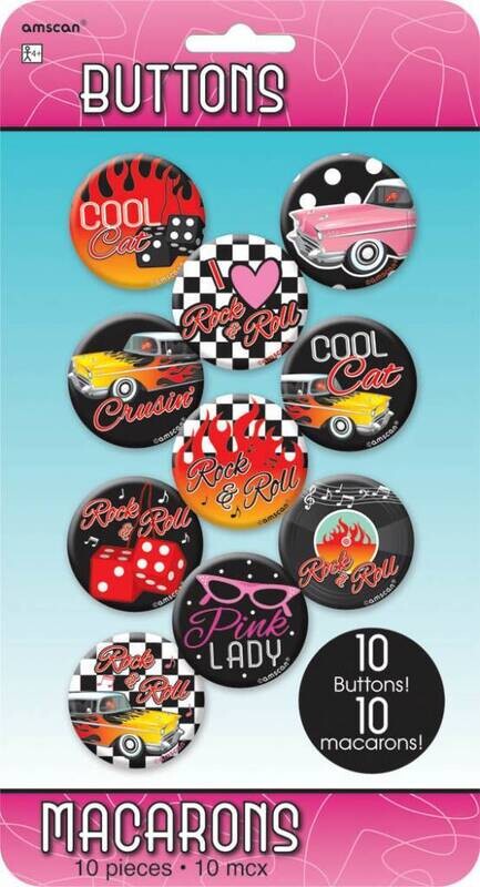 Button Kit- 50&#39;s Rock-10pk