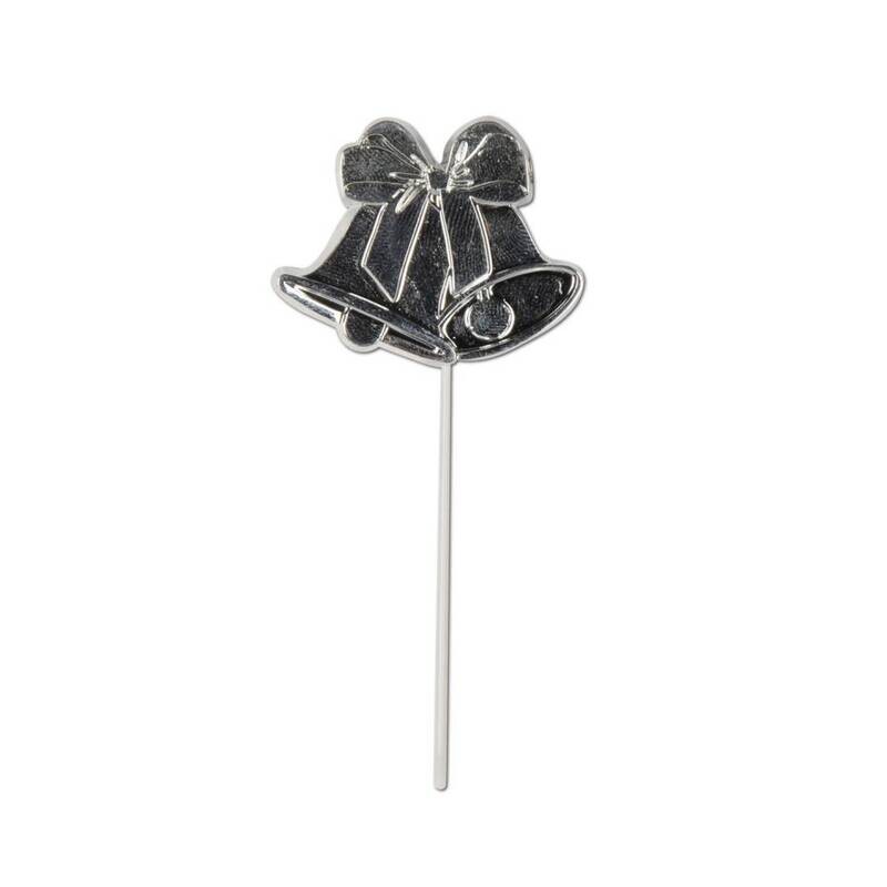 Picks-Plastic-Silver Wedding Bells-8pkg-2.5&quot;