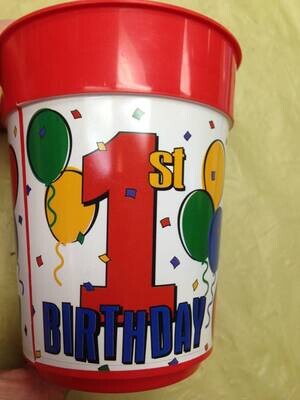 Cup-1st Birthday-Plastic-16oz - Discontinued/Final Sale