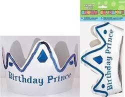 Paper Tiara- Blue &amp; Silver Birthday Prince