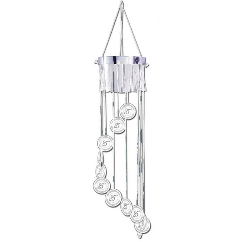 Hanging Column-Silver 25th Anniversary-1pkg-40&quot;
