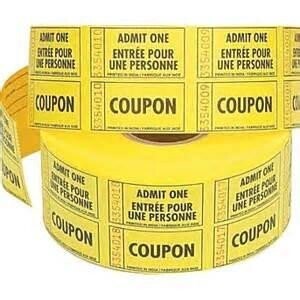 Ticket Roll-Double-Admit One-Multi Color-1000pk/2.25'' (Assorted Colors)