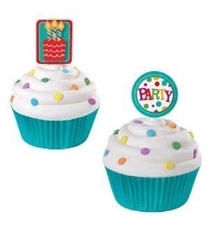 Cupcake Toppers-Party Time-12pkg-3&quot;