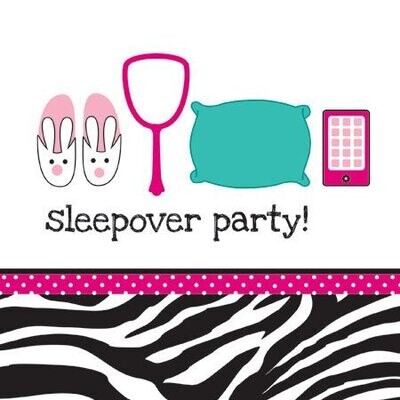 Napkins-LN-Pink Zebra Sleepover-16pkg-3ply