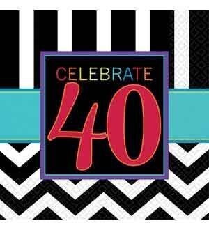 Napkins-LN-40th Celebration-16pk-2ply - Discontinued