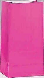 Loot Bags-Hot Pink-12pkg-10&quot;x5.25&quot;x3.5&quot;