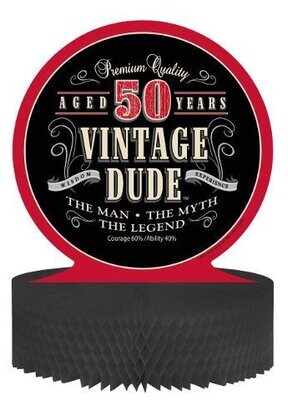 Centerpiece-Honeycomb-Vinage Dude 50th-1pkg-11.75&quot;