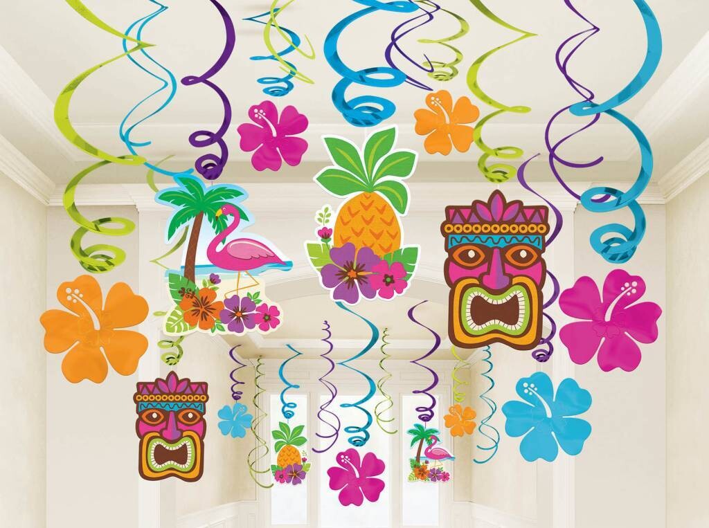 Danglers-Swirl- Tiki Party -Summer Luau-30pk
