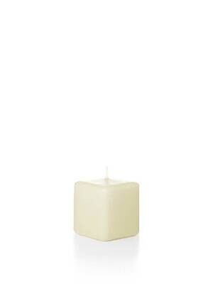 Candle-Square Ivory Pillar-1pkg-2.25&quot;