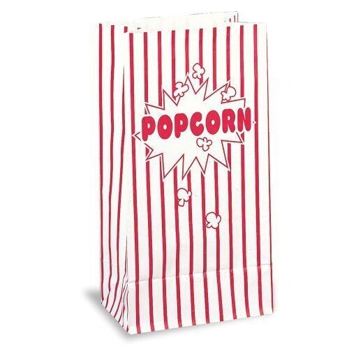 Popcorn Bags- Red &amp; White- 10pk (10&#39;&#39;x5.25&quot;)
