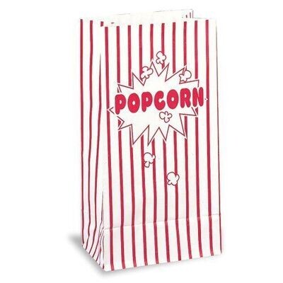 Popcorn Bags- Red &amp; White- 10pk (10&#39;&#39;x5.25&quot;)