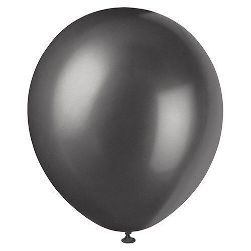 Balloons-Latex-Shadow Black Pearlized-12&#39;&#39;-8pk