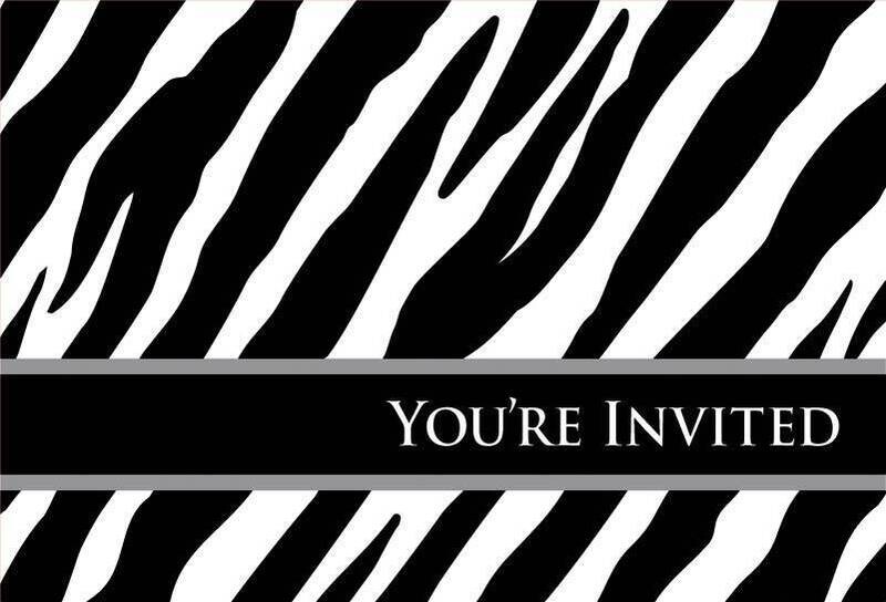 Invitations-Zebra oh so fabulous-8pk