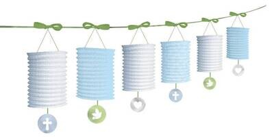 Lantern Garlands-Christening Blue-12ft
