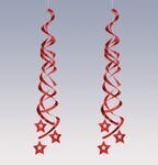 Danglers-Foil Swirl-Red Stars-2pkg-48&quot;