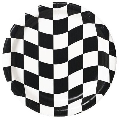 Plates-BEV-Race Car Flag-8pkg-Paper - Discontinued