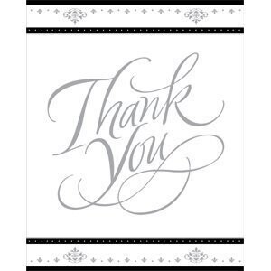 Thank You Cards-Stafford Silver-8pk