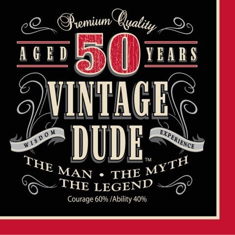 Luncheon Napkins-Vintage Dude 50th- Discontinued