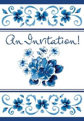 Invitations-Blue Provence Folded-8pk