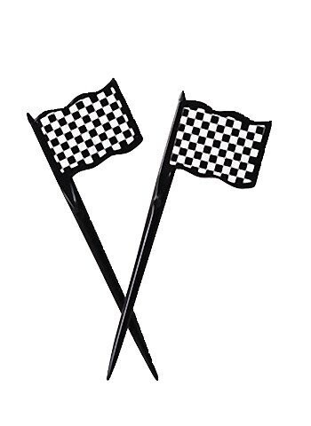 Picks - Race Car Flag - 12pkg - 3.5&quot;
