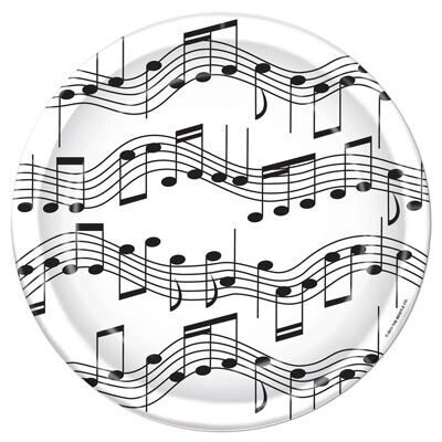 Plates-BEV-Musical Notes-8pkg-Paper - Discontinued