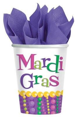 Cups- Mardi Gras-Paper-9oz-8pk - Discontinued/Final Sale