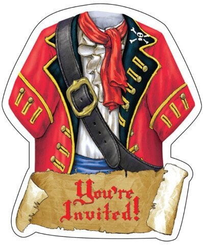 Invitations-Pirate Buried Treasure-8pkg