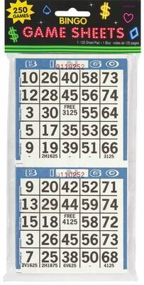 Bingo Game Sheets - Casino - 125 sheet - 1pc -