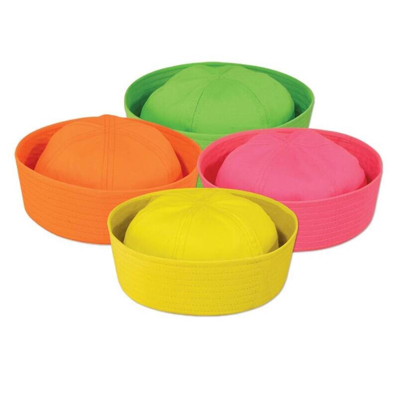 Costume Accessory-Neon Assortment Sailor Hat-1pkg