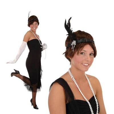 Costume Accessory-Black Flapper Headband-1pkg